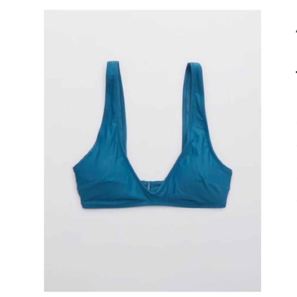 aerie Teal Scoop Bikini Top